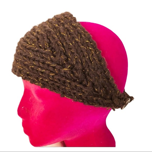 Handmade Knit Earmuff Head Band with Flower - Picture 8 of 8